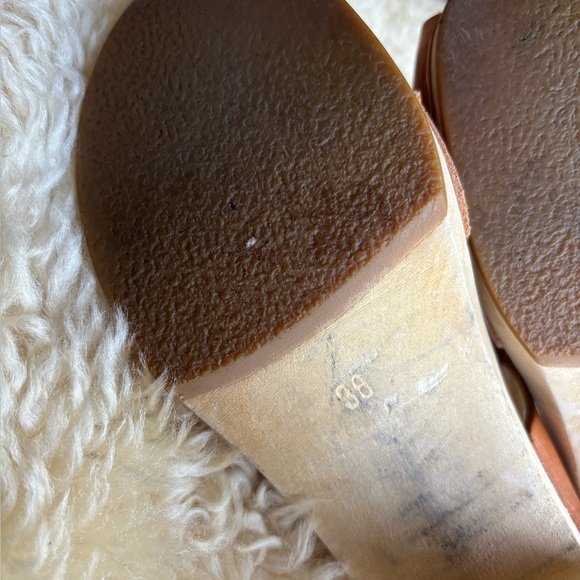 Swedish Hasbeens Leather Peep Toe Clogs - Picture 10 of 12